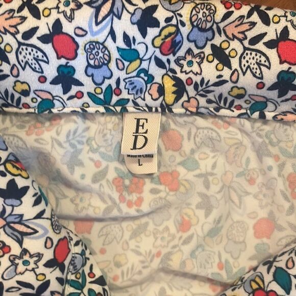 ED Ellen Degeneres 2 Piece Short Sleeve Top and Shorts Pajamas PJs - L - Picture 2 of 5